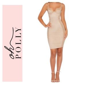 Oh Polly Win the Lace Satin Dress
